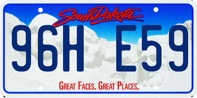 SD license plate 96HE59