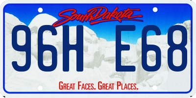 SD license plate 96HE68