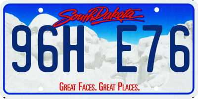 SD license plate 96HE76