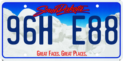 SD license plate 96HE88