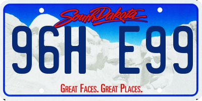 SD license plate 96HE99