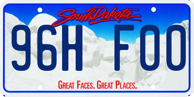 SD license plate 96HF00