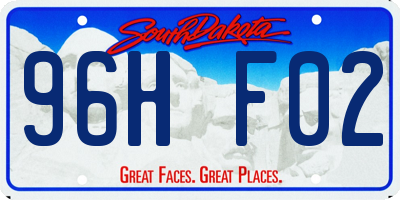 SD license plate 96HF02