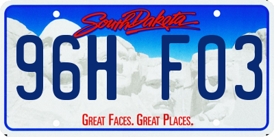 SD license plate 96HF03