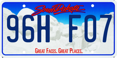 SD license plate 96HF07