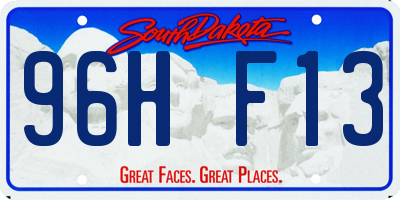 SD license plate 96HF13