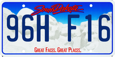 SD license plate 96HF16
