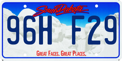 SD license plate 96HF29