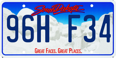 SD license plate 96HF34