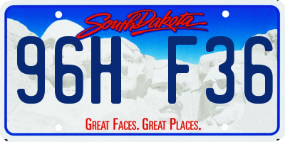 SD license plate 96HF36