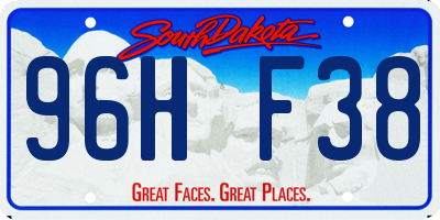 SD license plate 96HF38
