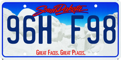 SD license plate 96HF98