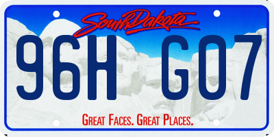 SD license plate 96HG07