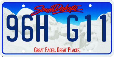 SD license plate 96HG11