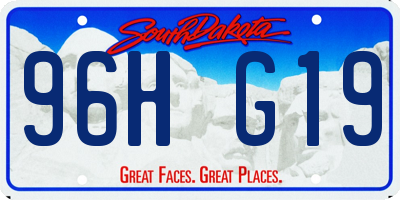 SD license plate 96HG19