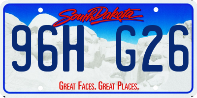 SD license plate 96HG26