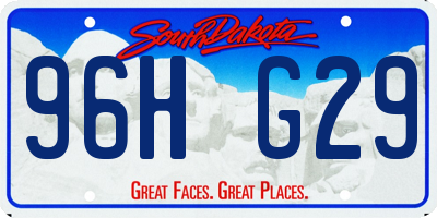 SD license plate 96HG29