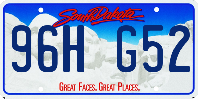 SD license plate 96HG52