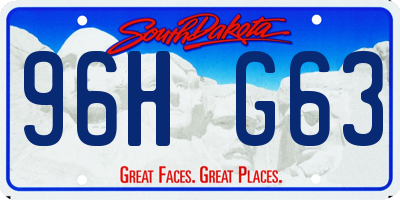 SD license plate 96HG63