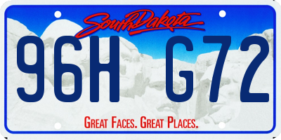 SD license plate 96HG72