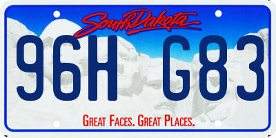 SD license plate 96HG83