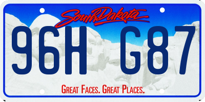 SD license plate 96HG87