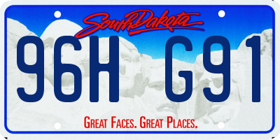 SD license plate 96HG91