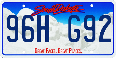 SD license plate 96HG92