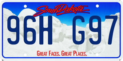 SD license plate 96HG97