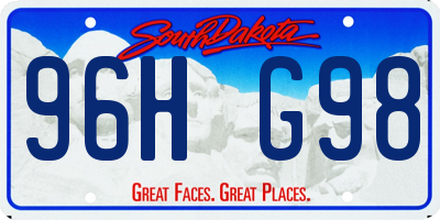 SD license plate 96HG98