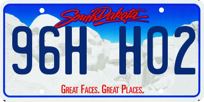 SD license plate 96HH02