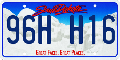 SD license plate 96HH16