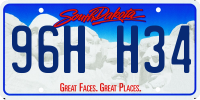 SD license plate 96HH34