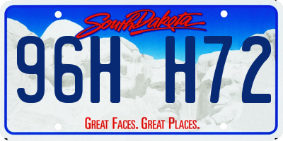 SD license plate 96HH72