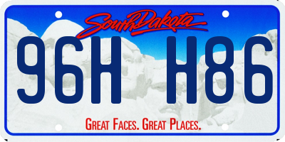 SD license plate 96HH86