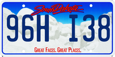 SD license plate 96HI38