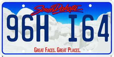 SD license plate 96HI64