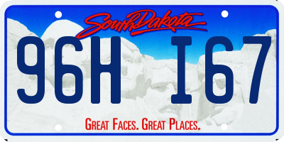 SD license plate 96HI67