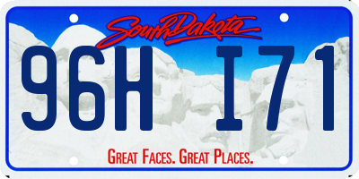 SD license plate 96HI71