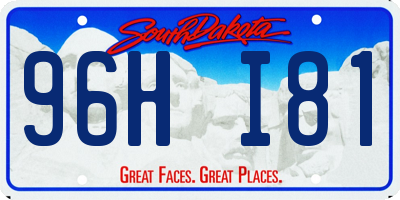 SD license plate 96HI81