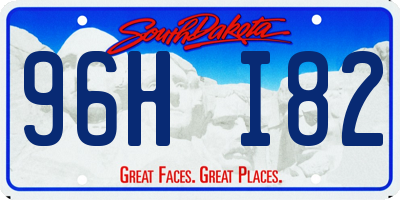 SD license plate 96HI82