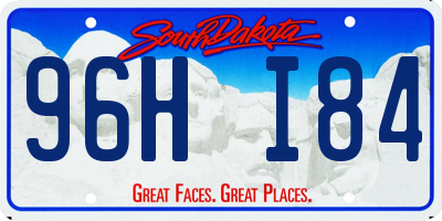 SD license plate 96HI84