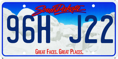 SD license plate 96HJ22