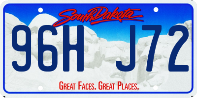 SD license plate 96HJ72