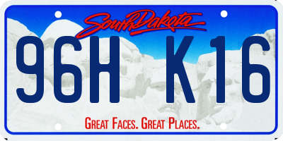 SD license plate 96HK16