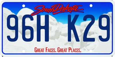 SD license plate 96HK29