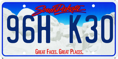 SD license plate 96HK30