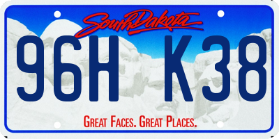 SD license plate 96HK38