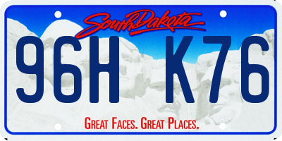 SD license plate 96HK76