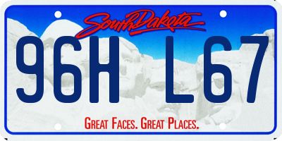SD license plate 96HL67